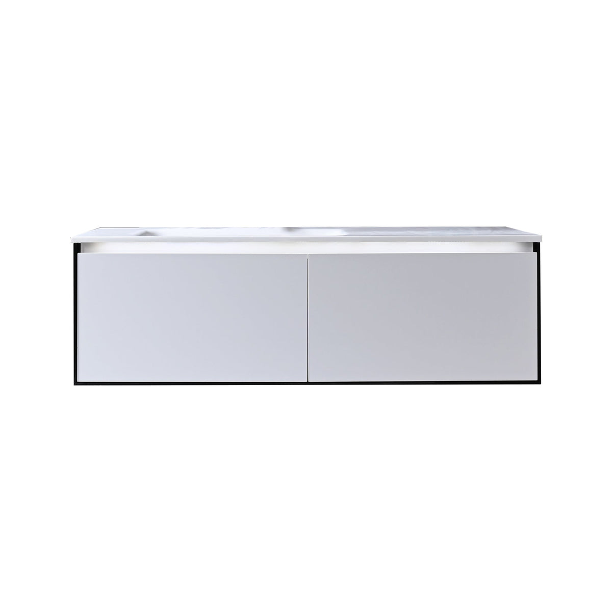 Neo 55 Inch Wall Mount Bathroom Vanity with Sink, Grey - manufacturer photo