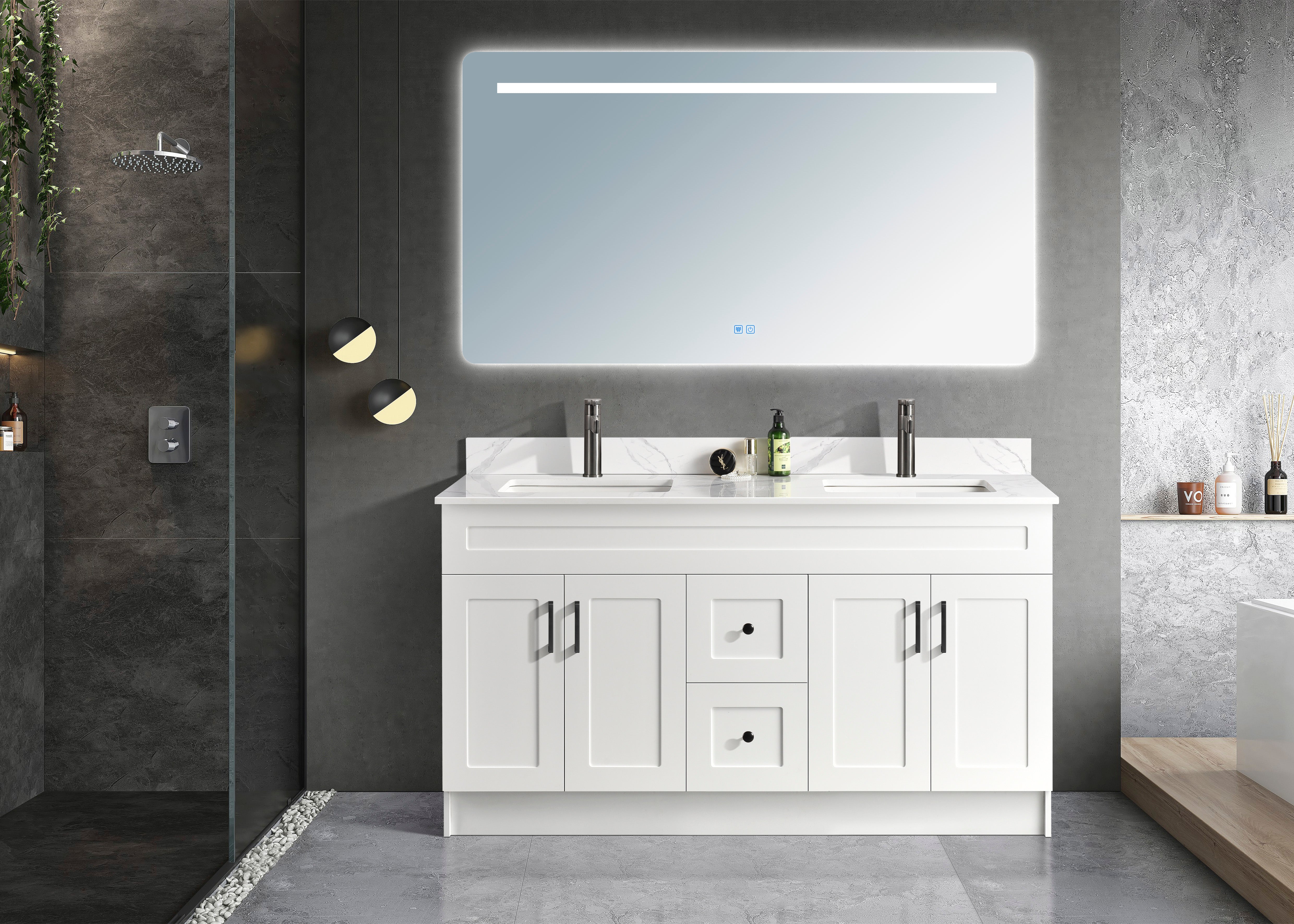 Classic Series 60” Double Freestanding Bathroom Vanity