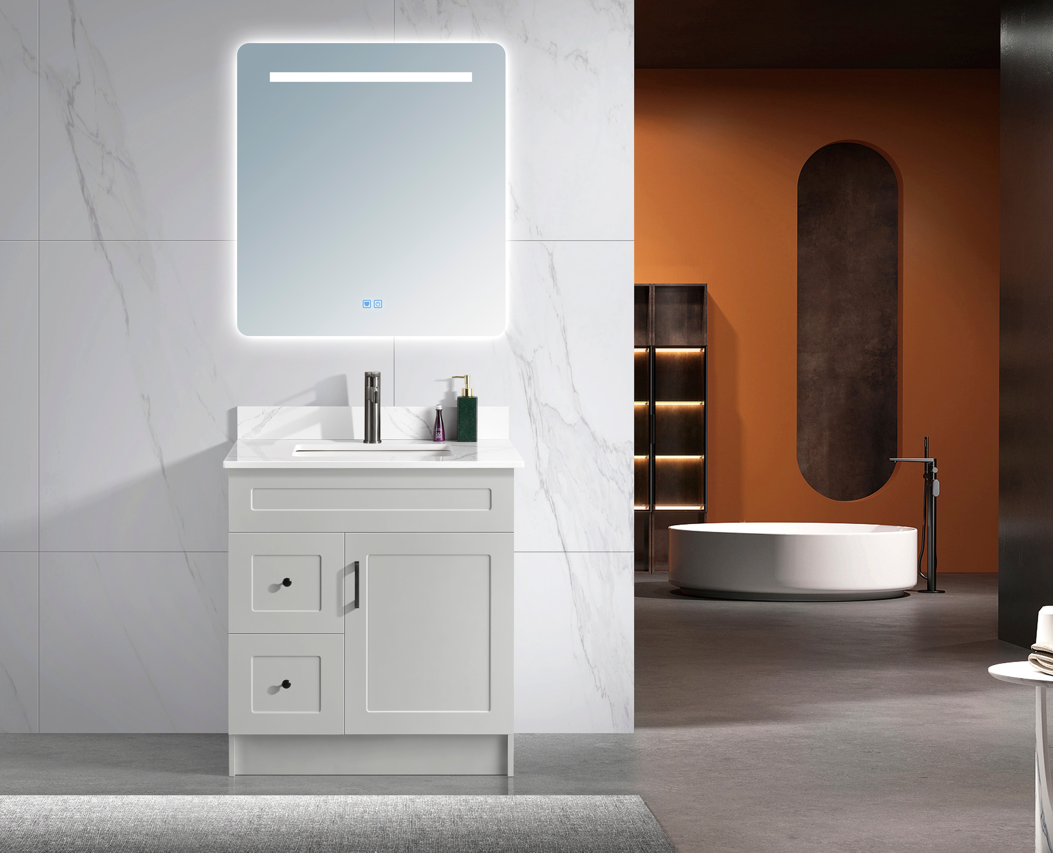 Classic Series 30” with Left Side Drawers Freestanding Bathroom Vanity