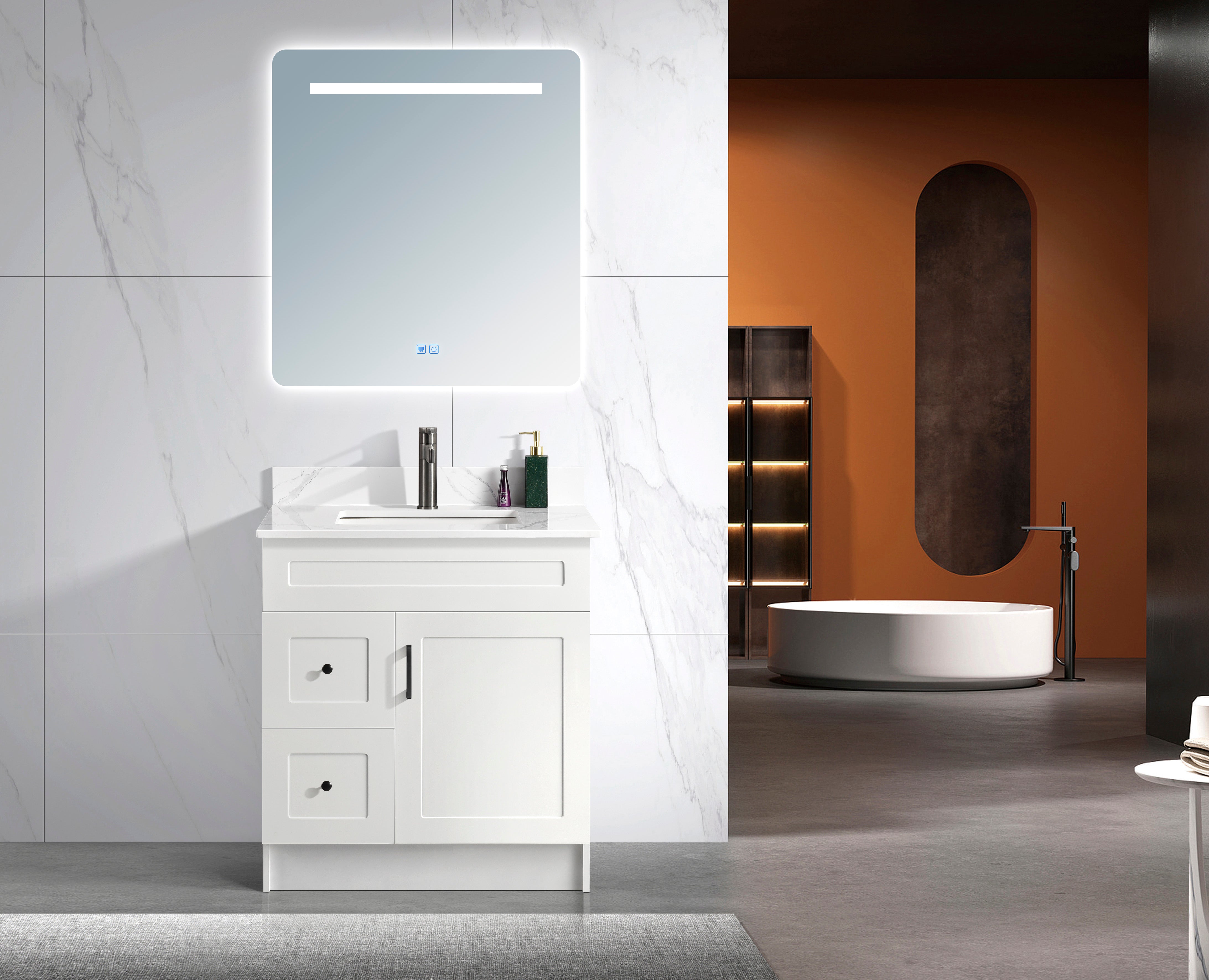 Classic Series 30” with Left Side Drawers Freestanding Bathroom Vanity