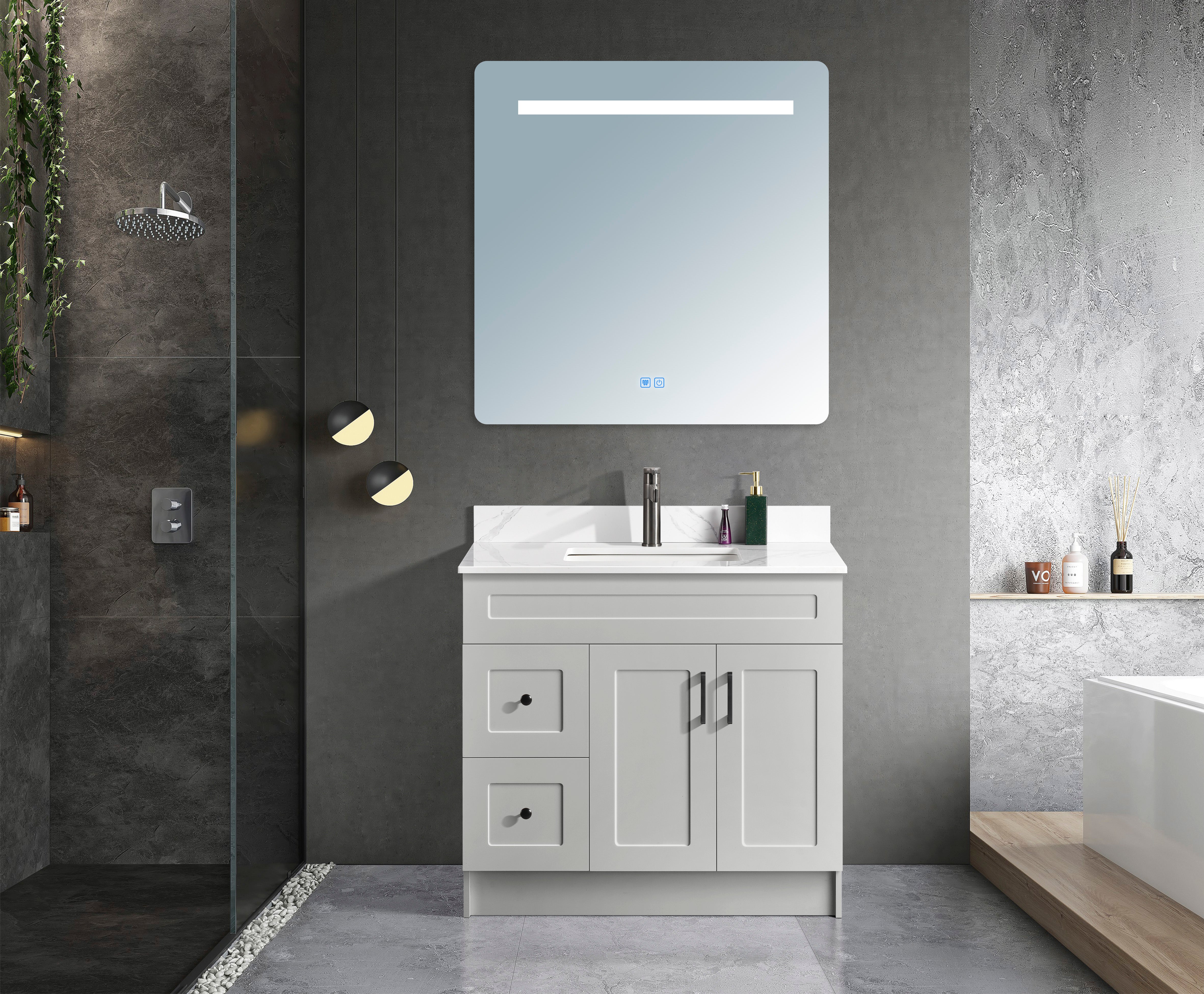 Classic Series 36” with Left Side Drawers Freestanding Bathroom Vanity