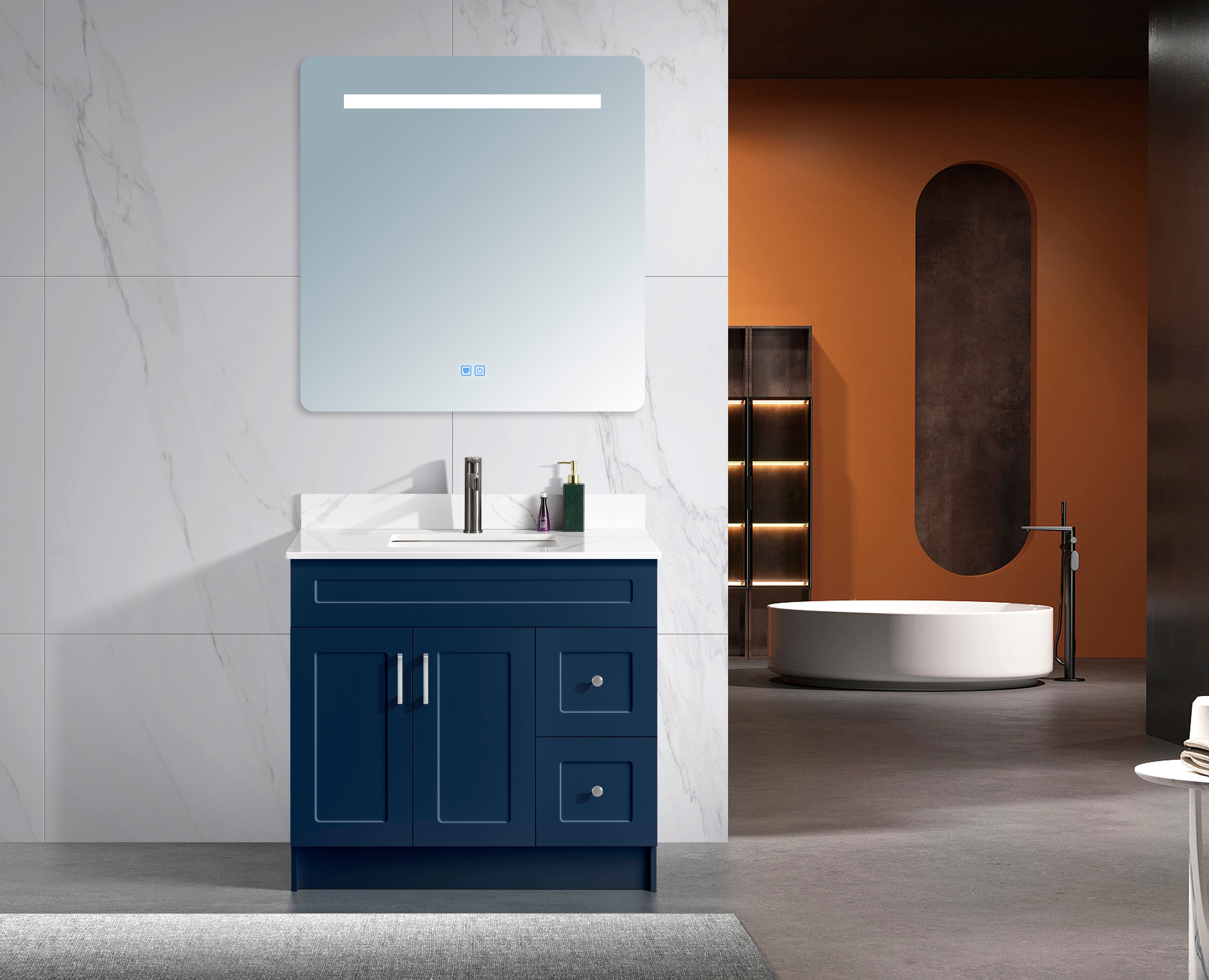 Classic Series 36” with Right Side Drawers Freestanding Bathroom Vanity