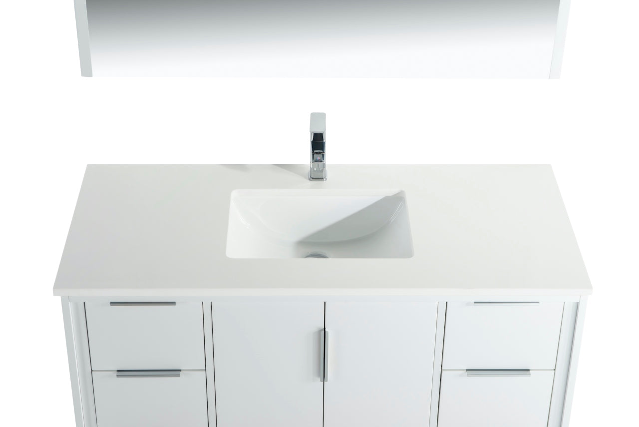 Divani 48" Solid Wood Freestanding Bathroom Vanity with Quartz Countertop