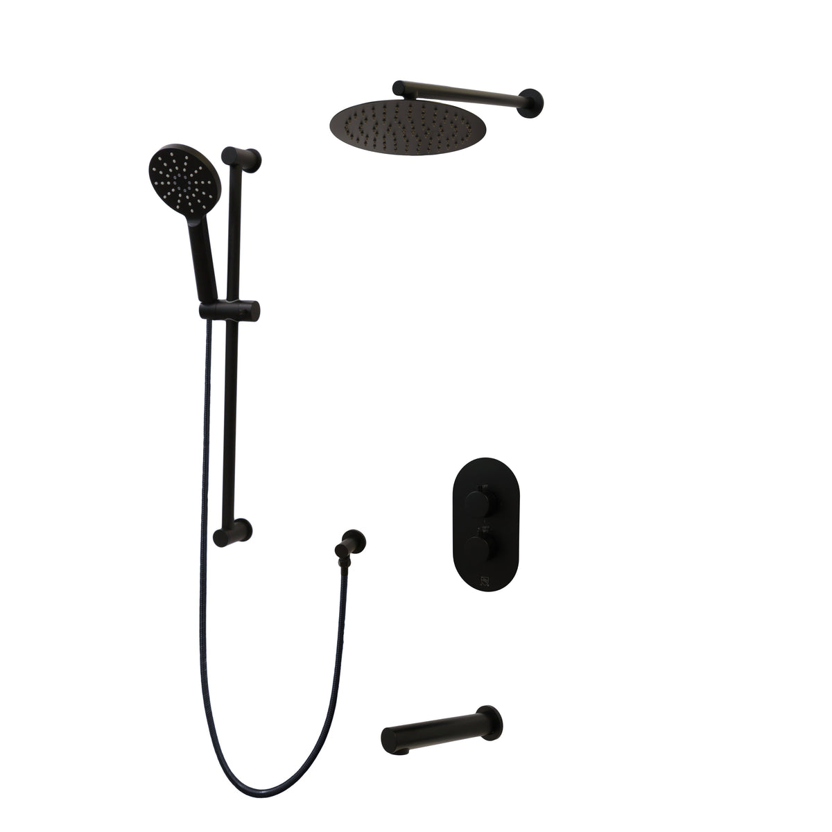 Kodaen 10-Inch Crystal Thermostatic Shower System with Sliding Hand Shower & Tub Spout