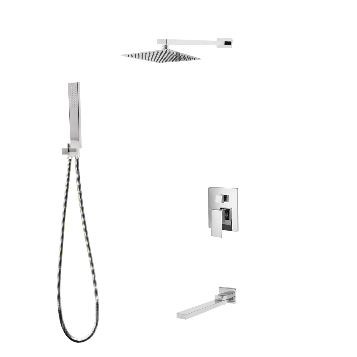 Kodaen 10-Inch Madison Pressure-Balanced Shower System with Hand Shower & Tub Spout