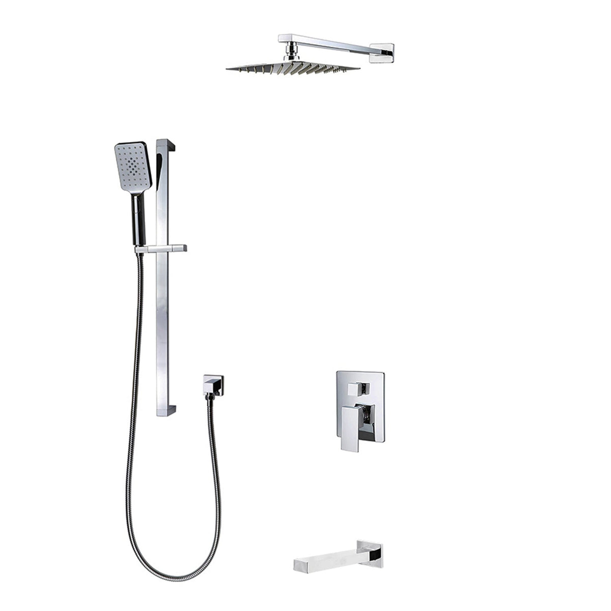 Kodaen 10-Inch Madison Pressure-Balanced Shower System with Sliding Hand Shower & Tub Spout