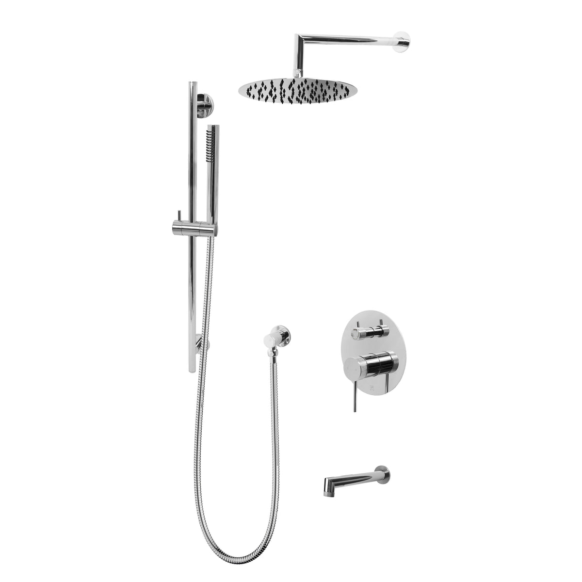 Kodaen 10-Inch NOHO Pressure-Balanced Shower System with Sliding Hand Shower & Tub Spout