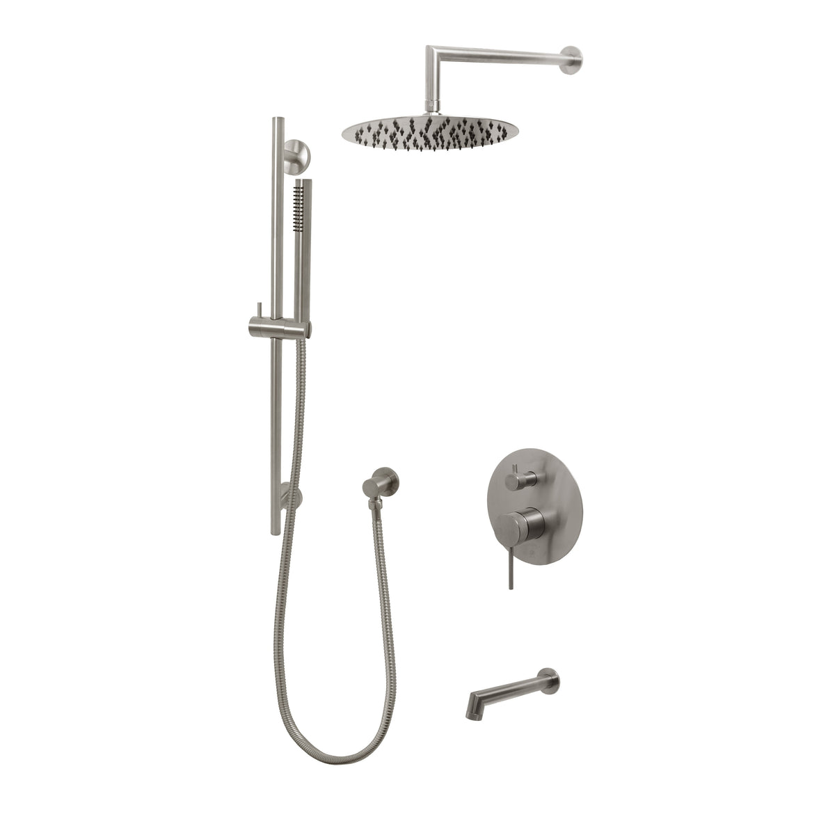 Kodaen 10-Inch NOHO Pressure-Balanced Shower System with Sliding Hand Shower & Tub Spout