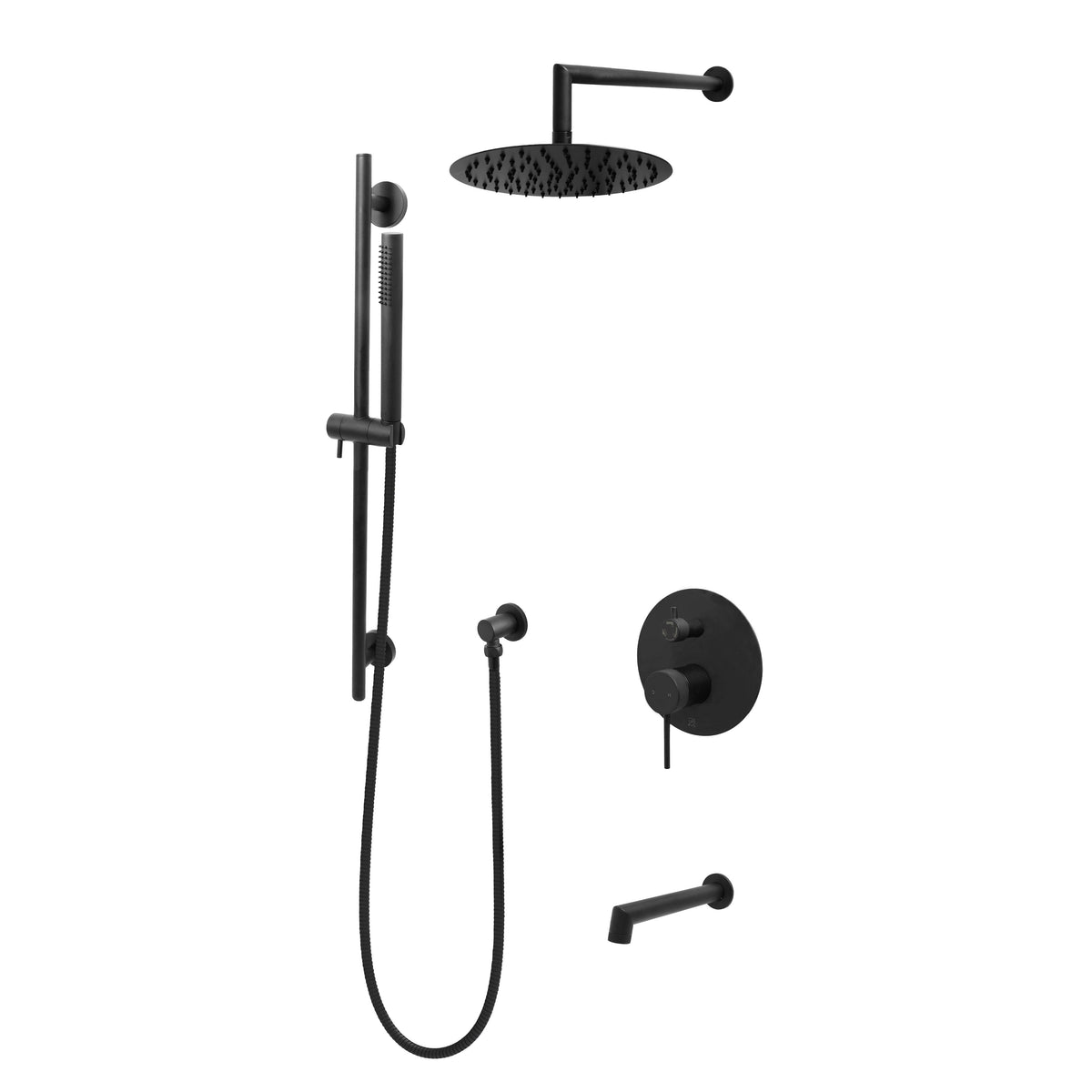 Kodaen 10-Inch NOHO Pressure-Balanced Shower System with Sliding Hand Shower & Tub Spout