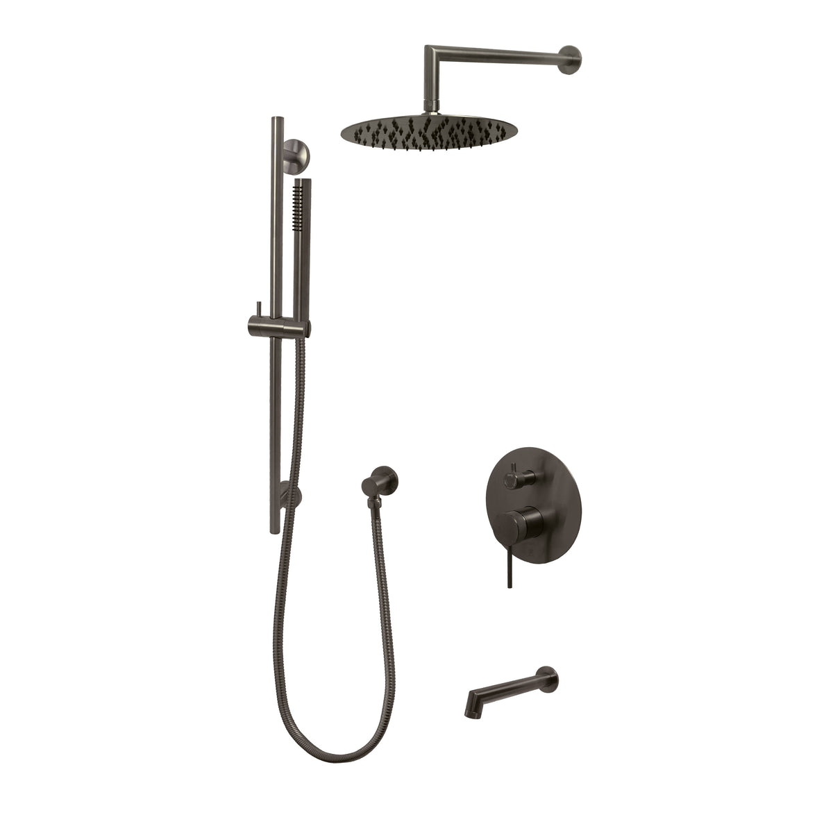 Kodaen 10-Inch NOHO Pressure-Balanced Shower System with Sliding Hand Shower & Tub Spout