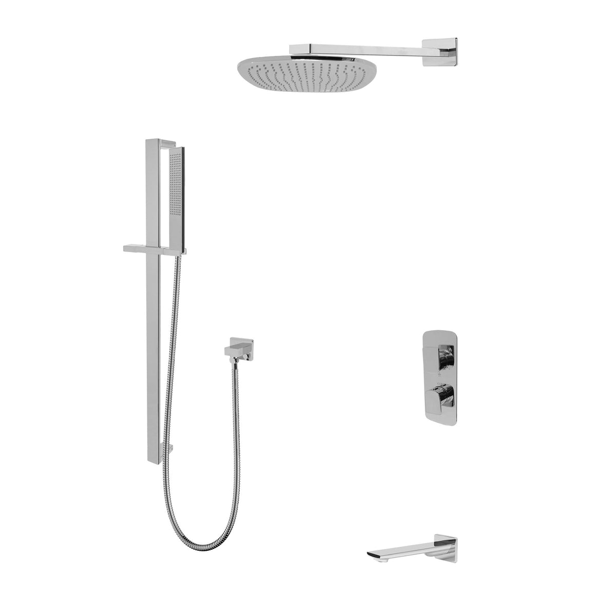 Kodaen 12-Inch TIMELYSS Thermostatic Shower System with Sliding Hand Shower & Tub Spout
