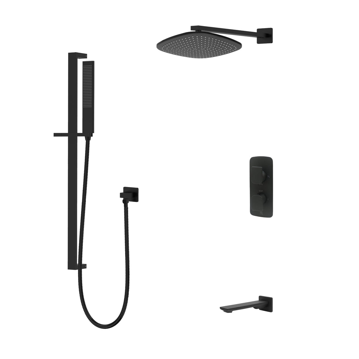 Kodaen 12-Inch TIMELYSS Thermostatic Shower System with Sliding Hand Shower & Tub Spout