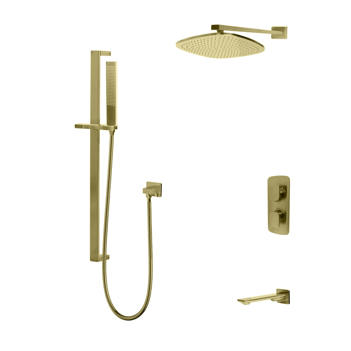 Kodaen 12-Inch TIMELYSS Thermostatic Shower System with Sliding Hand Shower & Tub Spout