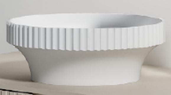 Kodaen Oval Solid-Surface Vessel Sink in Matte White
