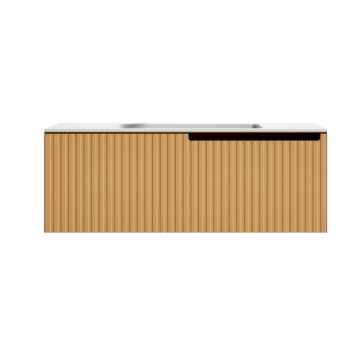Kodaen Orange 32-Inch Wall-Mount Bathroom Vanity with Sink — Camel — product view