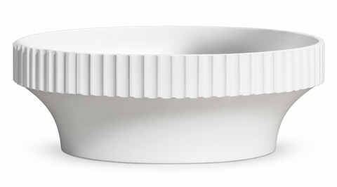 Oval Solid-Surface Vessel Sink in Matte White