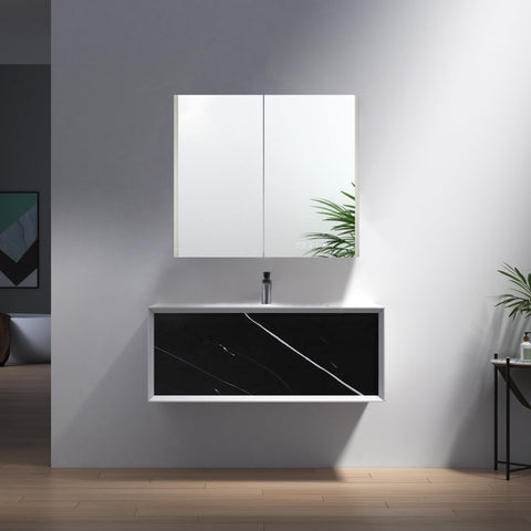 32 x 28 in LED mirror with medicine cabinet