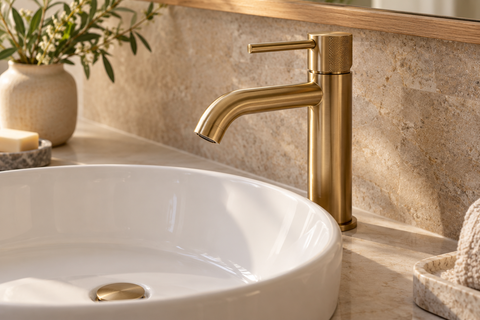 Contemporary bathroom plumbing