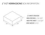 Bianco River Herringbone 1" x 2" Glossy Porcelain Tile
