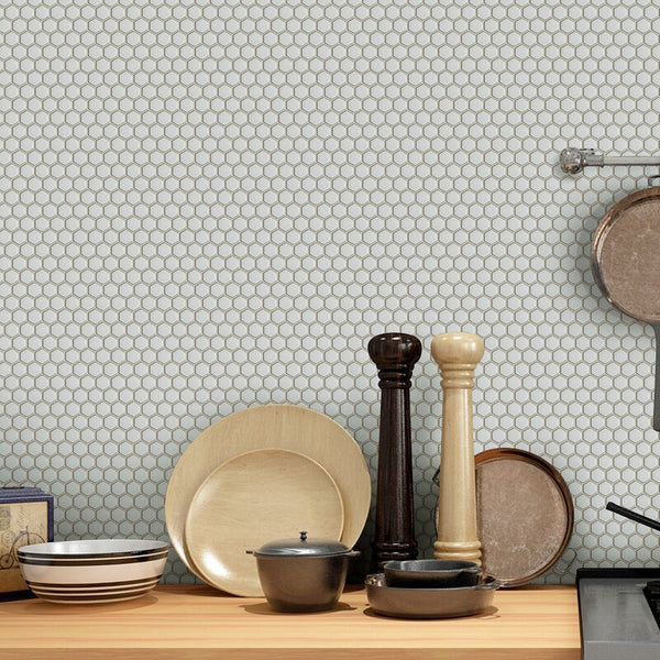 Hexagon 1" Grey Matte Porcelain Tile