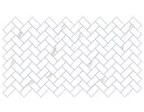 Bianco River Herringbone 1" x 2" Glossy Porcelain Tile
