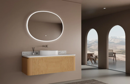 Athens 48” Single Sink Modern Fluted Wall Mount Bathroom Vanity