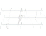 Bianco River Linear Strip Glossy Porcelain Tile