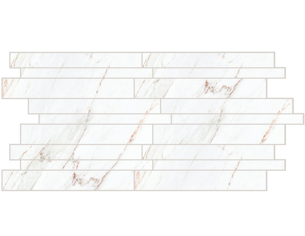 Mellow Gold Glossy Linear Strip Porcelain Mosaic Tile