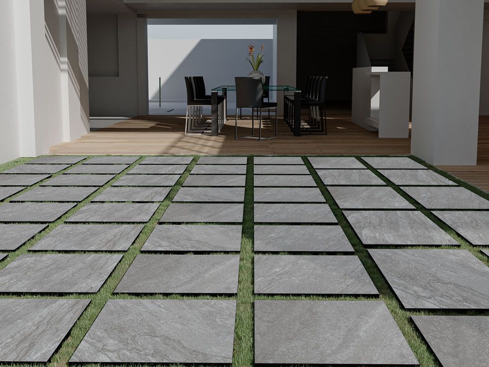 Matte Grey 24" x 24" 20 mm Paver Outdoor Tile