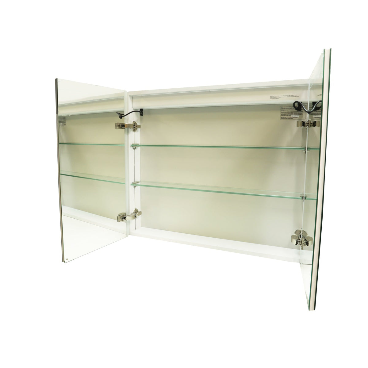 32 x 28 in LED mirror with medicine cabinet - manufacturer photo