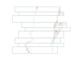 Bianco River Linear Strip Glossy Porcelain Tile - Bianco River Linear Strip