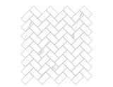 Bianco River Rectangle 1" x 2" Glossy Porcelain Tile - Bianco River 1" x 2"