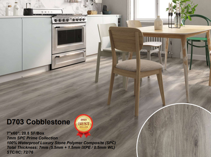 7mm SPC Vinyl Flooring Cobblestone