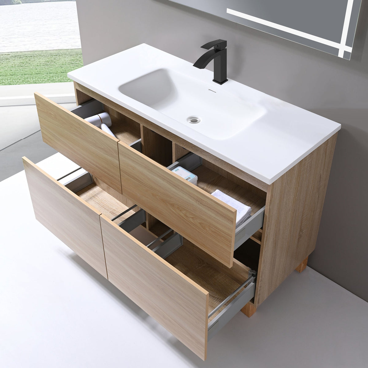 47 Inch Freestanding Bathroom Vanity with Sink, Wood - manufacturer photo