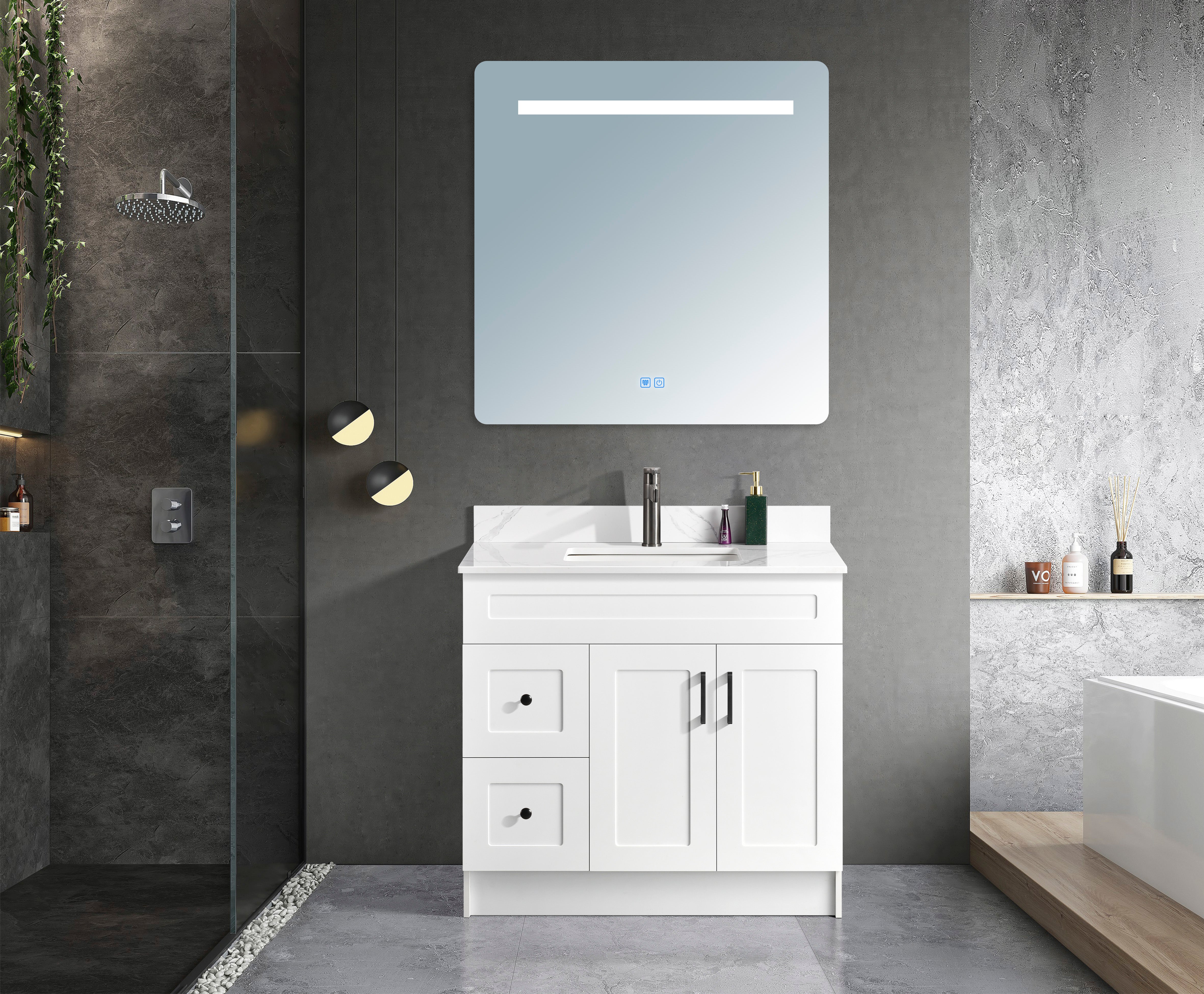 Classic Series 36” with Left Side Drawers Freestanding Bathroom Vanity