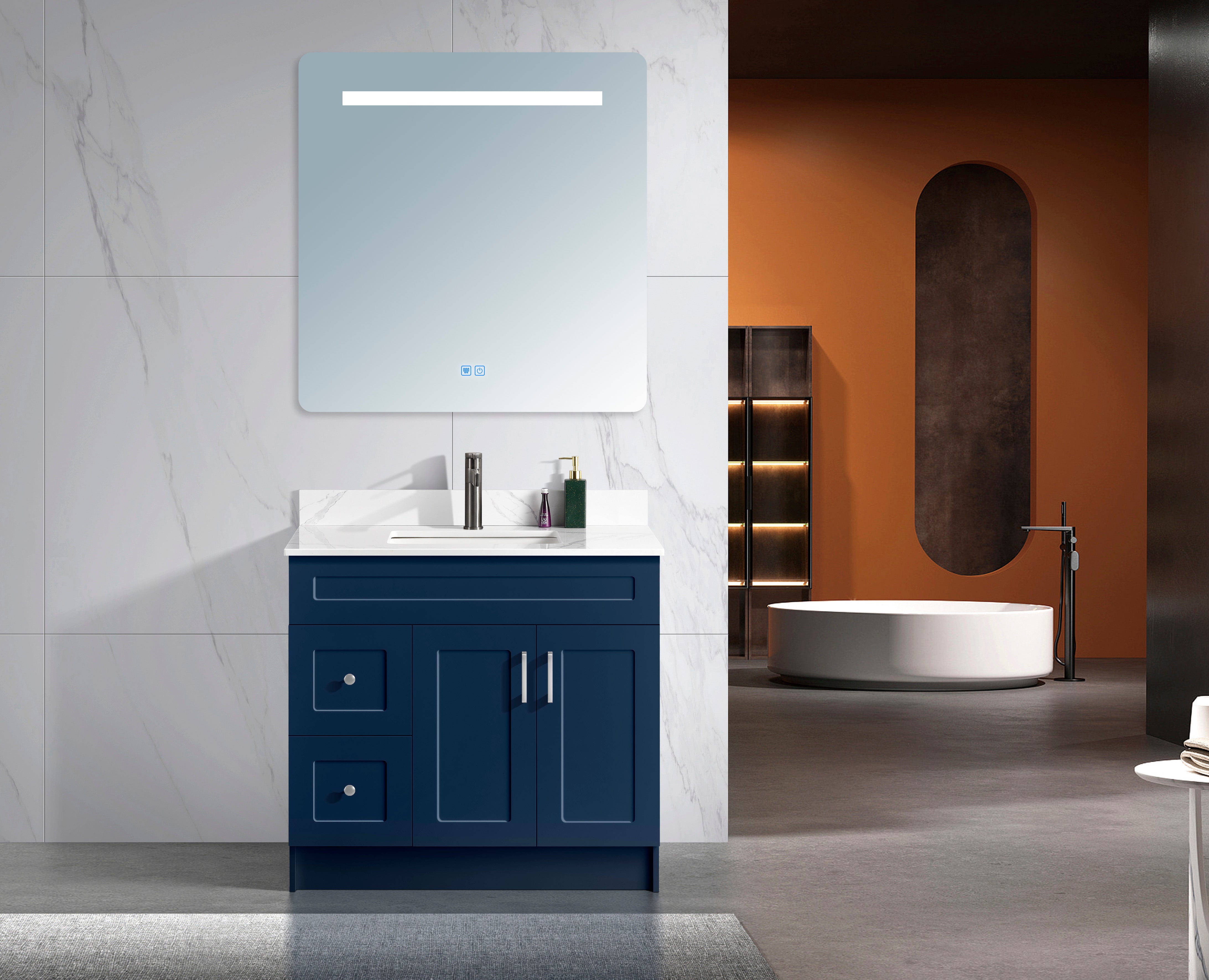 Classic Series 36” with Left Side Drawers Freestanding Bathroom Vanity