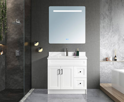 Classic Series 36” with Right Side Drawers Freestanding Bathroom Vanity
