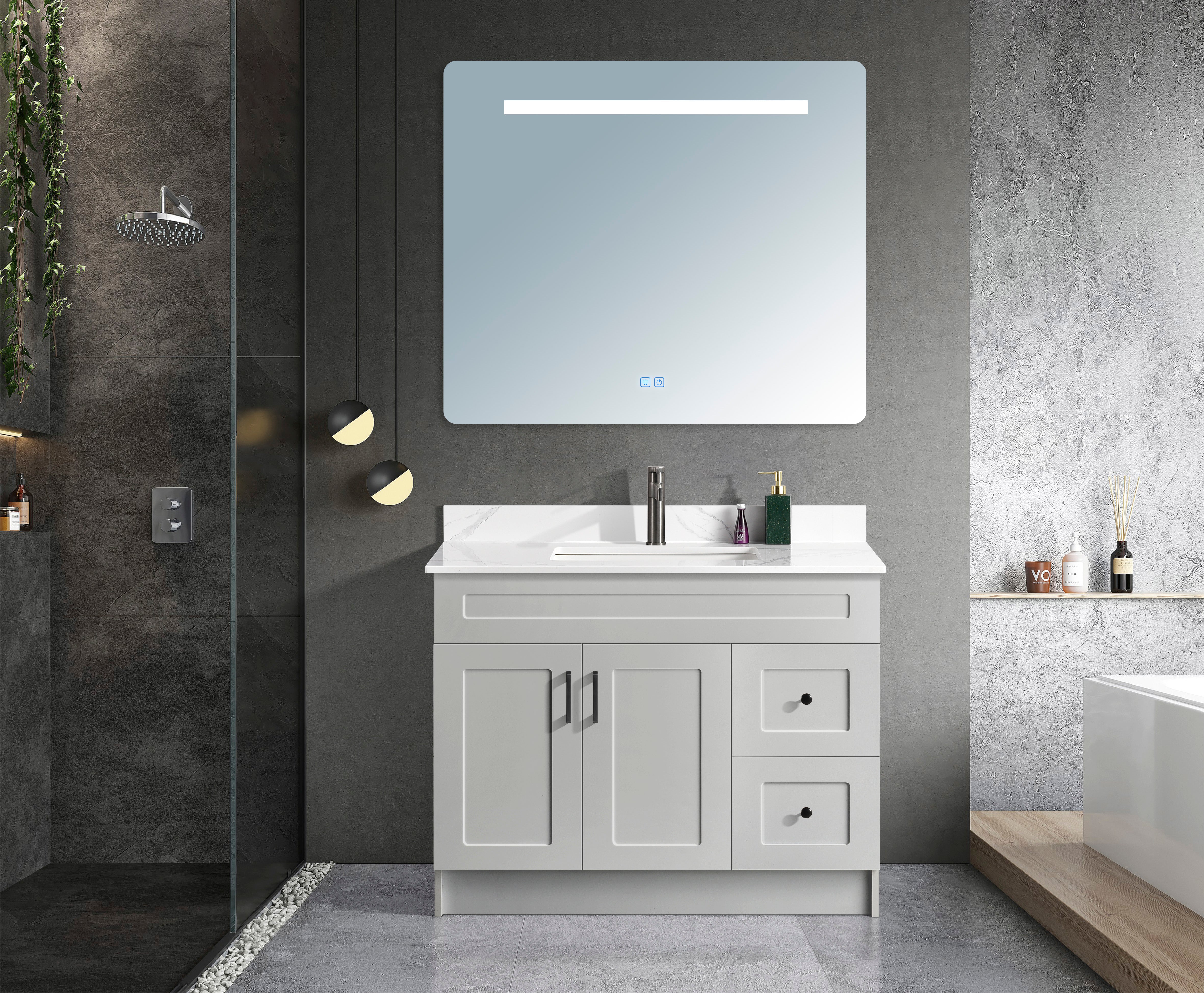 Classic Series 42” with Right Side Drawers Freestanding Bathroom Vanity