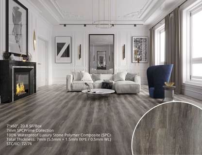 7mm SPC Vinyl Flooring Shade of Grey