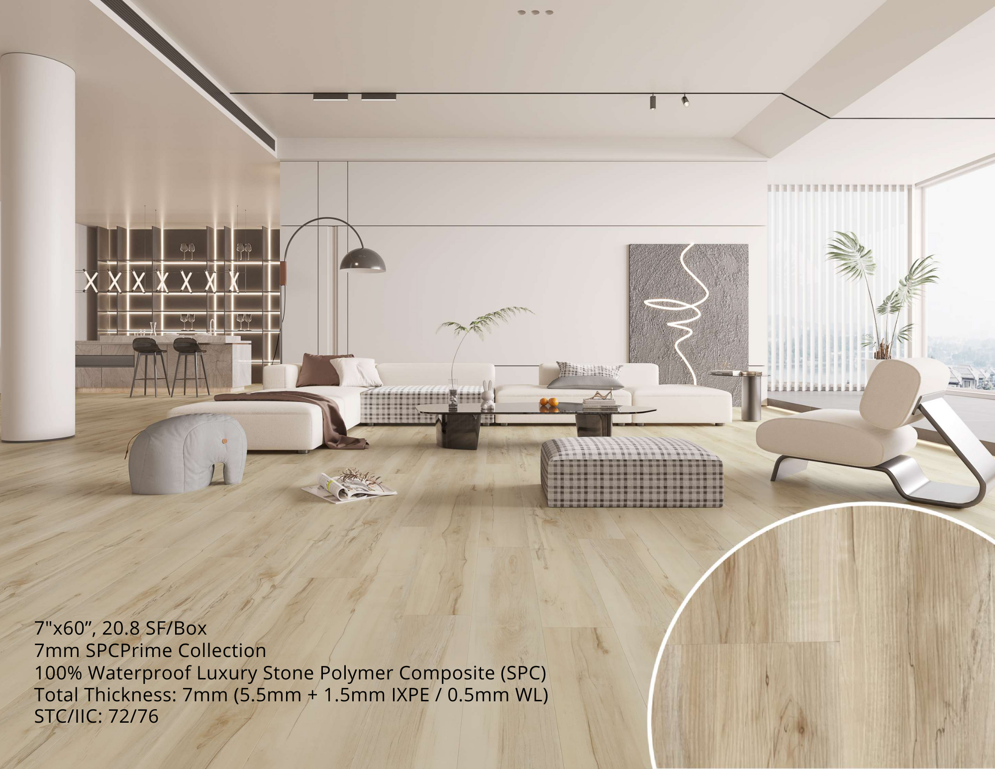 Essential Series 7mm SPC Vinyl Flooring Spring Maple