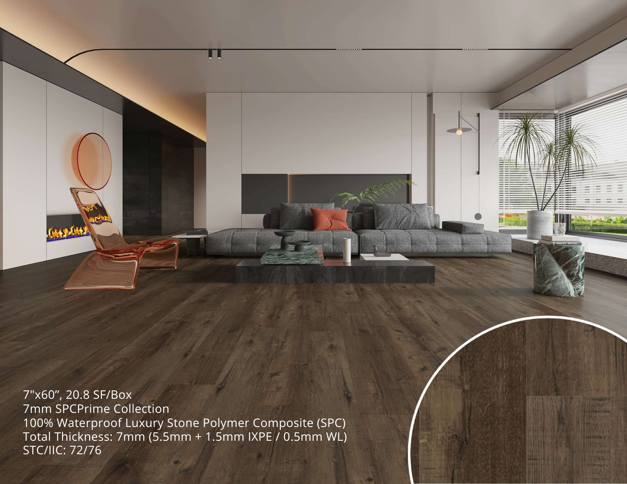 7mm SPC Vinyl Flooring Sand Storm