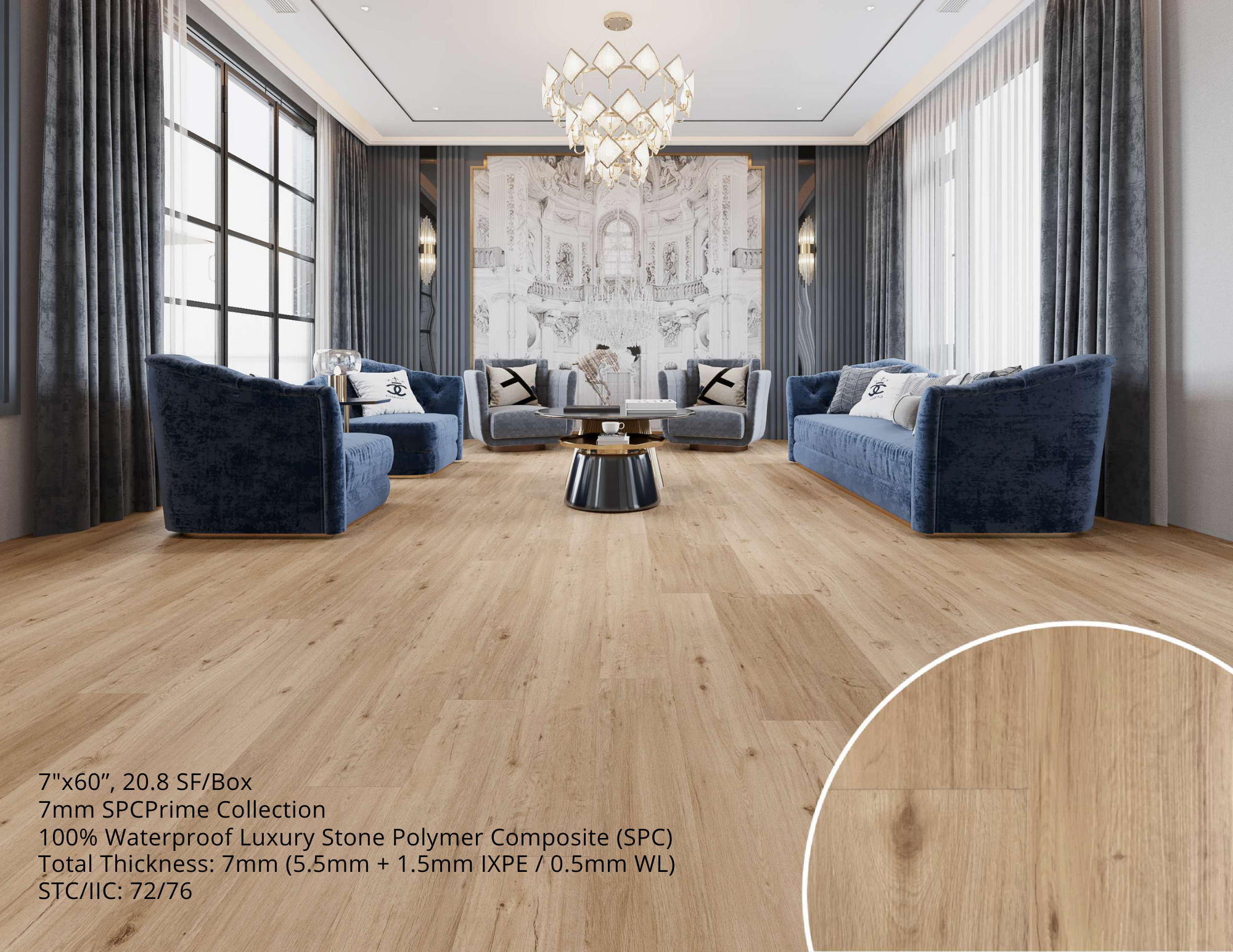 Essential Series 7mm SPC Vinyl Flooring Wood Buffalo