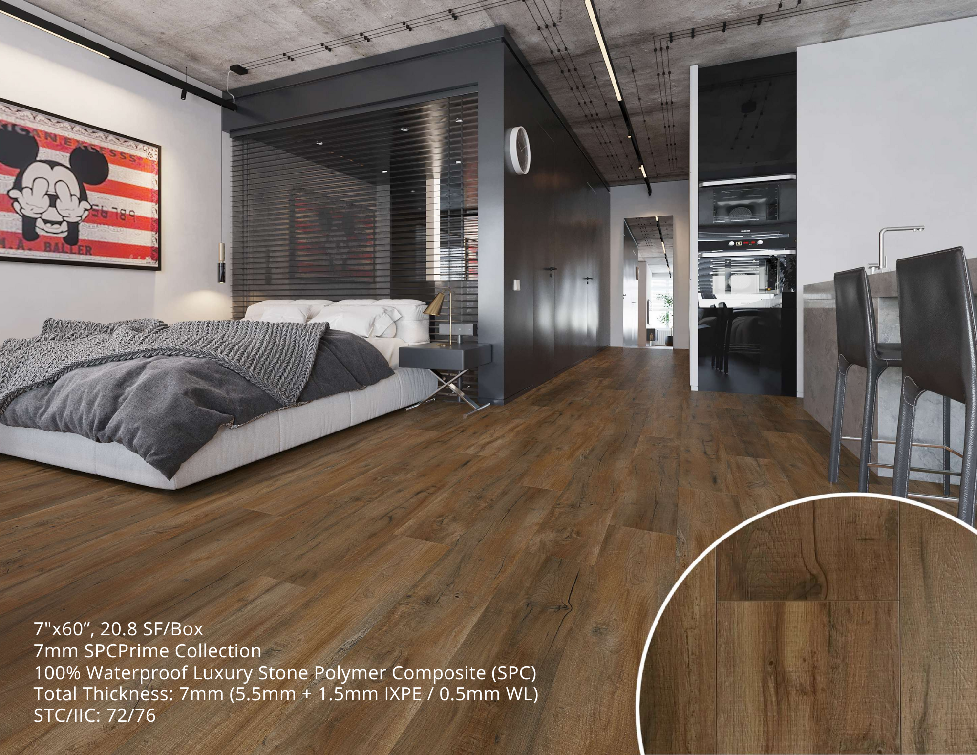 7mm SPC Vinyl Flooring Belluno