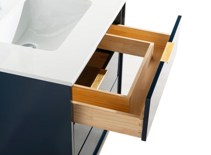 Divani 30" Solid Wood Freestanding Bathroom Vanity with Quartz Countertop