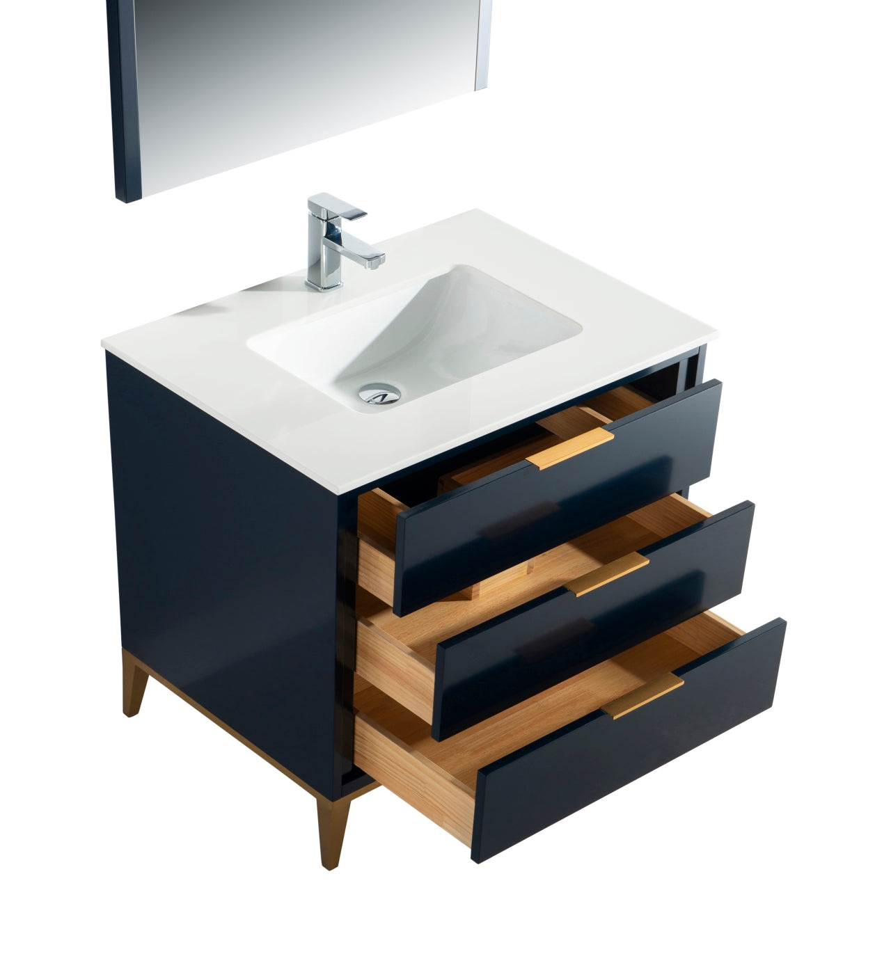 Divani 36" Solid Wood Freestanding Bathroom Vanity with Quartz Countertop