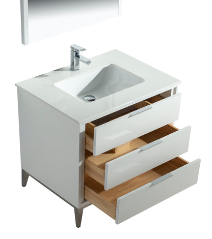 Divani 36" Solid Wood Freestanding Bathroom Vanity with Quartz Countertop
