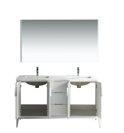 Divani 60" Solid Wood Freestanding Bathroom Vanity with Quartz Countertop