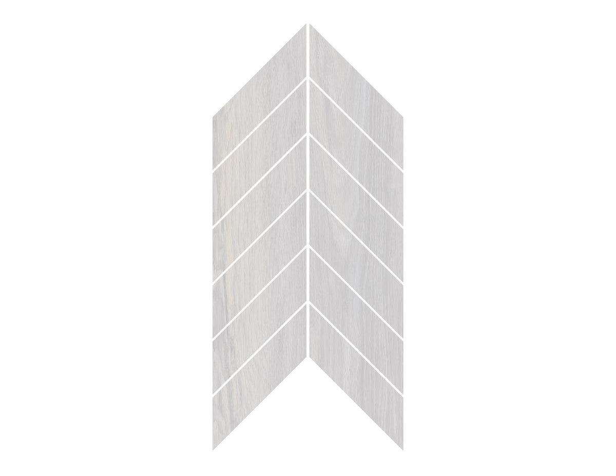 Urbanwood Chevron 8" x 14" Matte Porcelain Tile - Light Grey