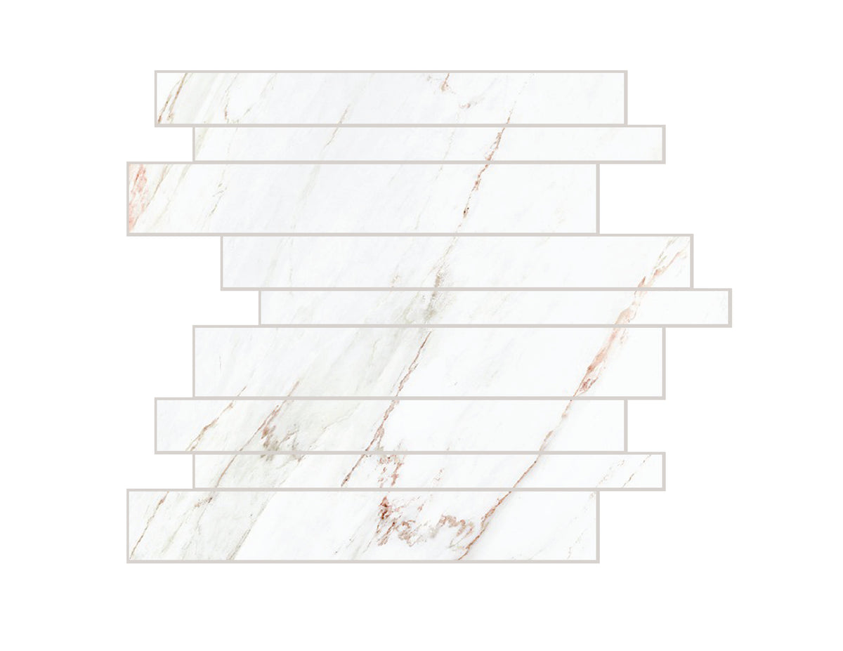 Linear Strip Glossy Porcelain Tile - Mellow Gold Linear Strip