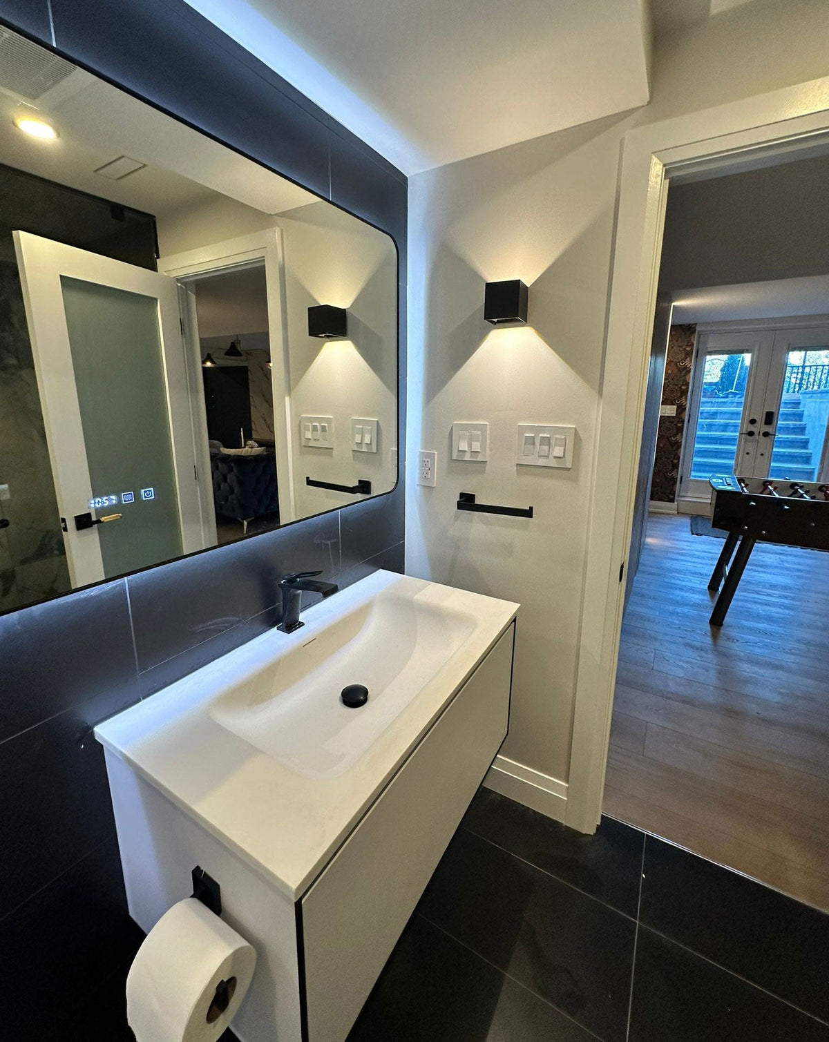 Neo 36 Inch Wall Mount Bathroom Vanity with Sink, Grey - manufacturer photo